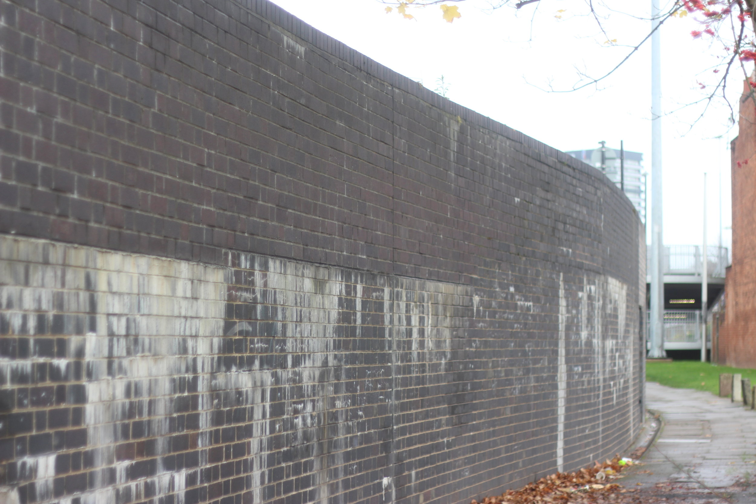 We chose this seemingly nondescript section of the wall as the setting for our first film.