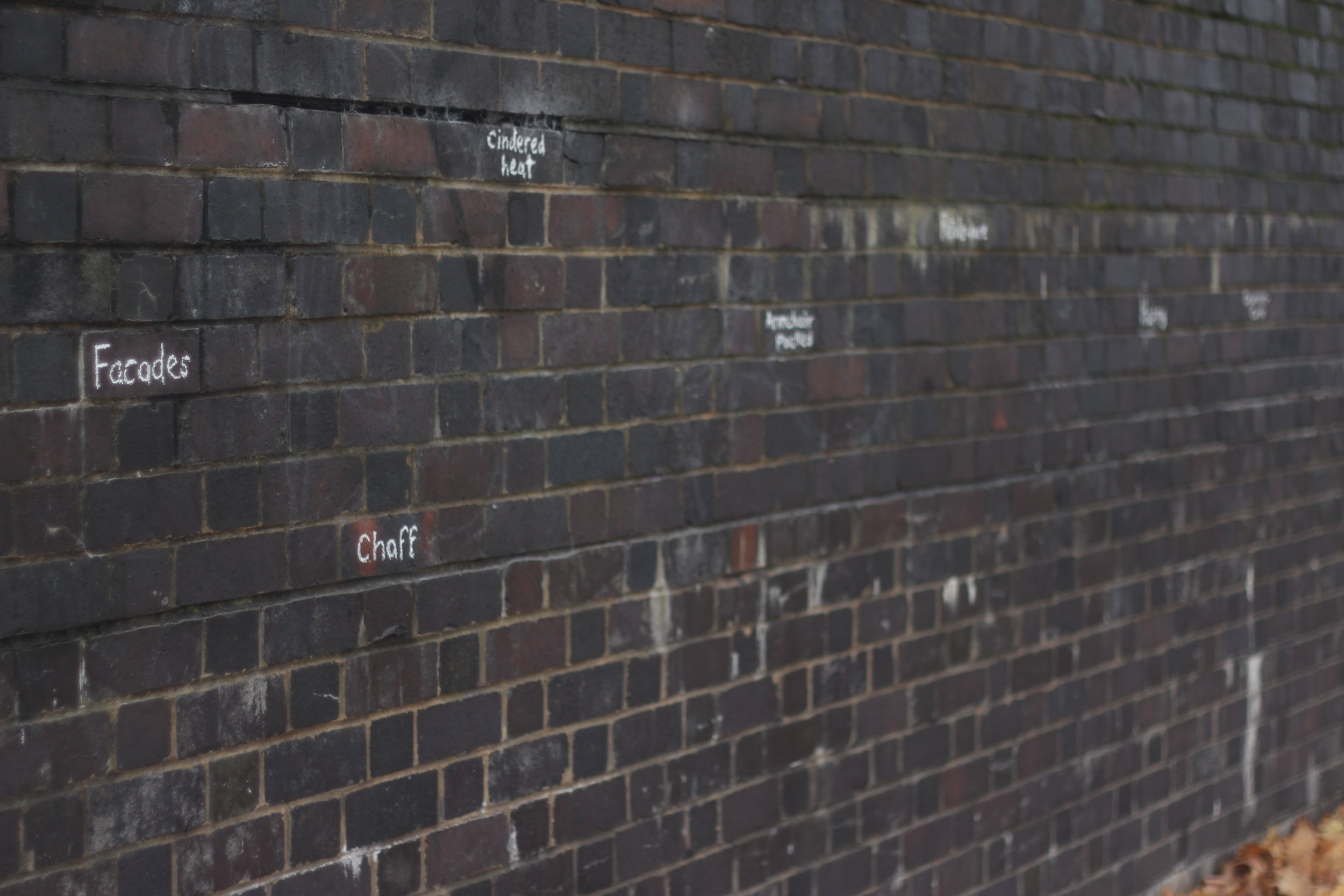 I photographed the words on the different bricks to use in our film.